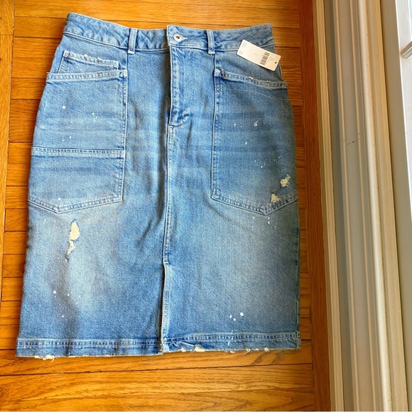 Pilcro Patchwork Denim Midi Skirt 6 NWT - Picture 10 of 11